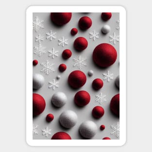 Christmas Seamless Pattern, Christmas Decorations and Snowflakes #27 Sticker